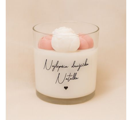 Sviečka v skle Peonies