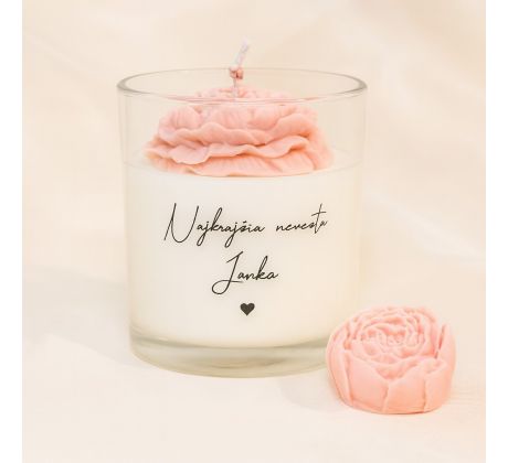 Sviečka v skle Peony