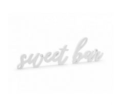 Biely drevený nápis Sweet bar