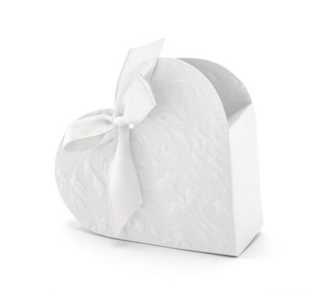 Krabička Heart biela s mašličkou