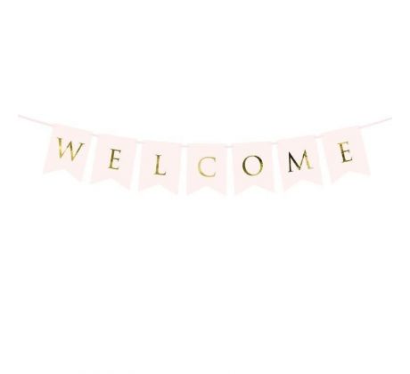 Girlanda Welcome ružová