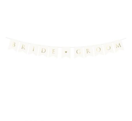 Girlanda Bride & Groom biela