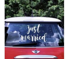 Nálepky na svadobné auto Just Married