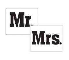 Svadobné nálepky na topánky Mr. a Mrs. 1pár