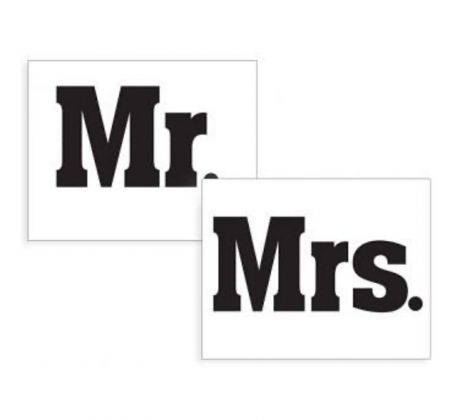 Svadobné nálepky na topánky Mr. a Mrs. 1pár