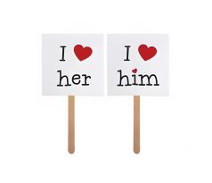 Tabuľky I love her/him