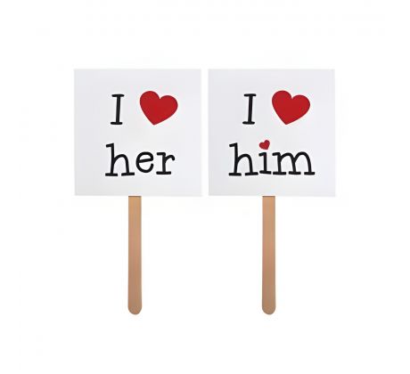 Tabuľky I love her/him