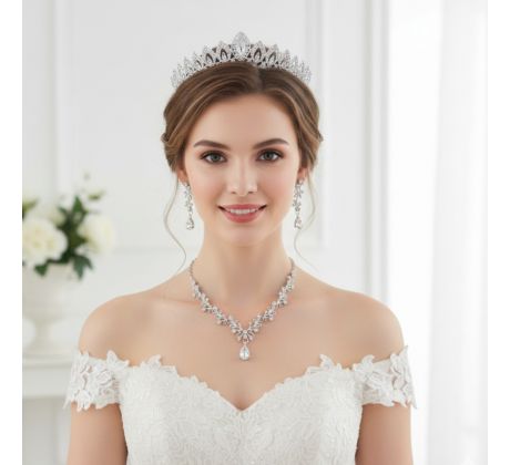 Set - náušnice, náhrdelník a tiara 2