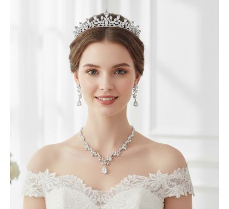 Set - náušnice, náhrdelník a tiara 4