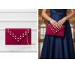 Spoločenská kabelka s perličkami burgundy