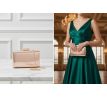 Spoločenská kabelka clutch lesklá šampaň