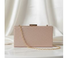 Spoločenská kabelka clutch trblietavá rose gold 1