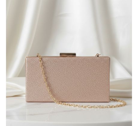 Spoločenská kabelka clutch trblietavá rose gold 1