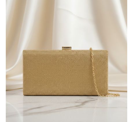 Spoločenská kabelka s kamienkami zlatá 7