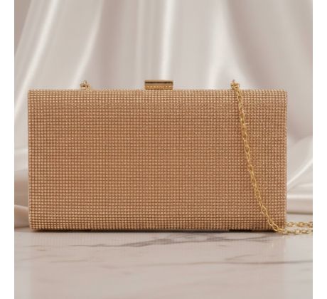 Spoločenská kabelka s kamienkami šampaň 7