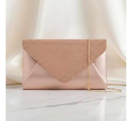 Spoločenská kabelka s kamienkami šampaň 6