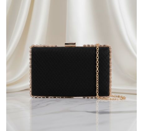 Spoločenská kabelka clutch ružovo čierna 12