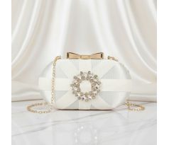 Spoločenská kabelka zdobená kamienkami ivory