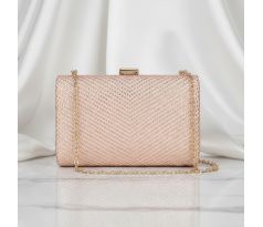 Spoločenská kabelka clutch s kamienkami nude
