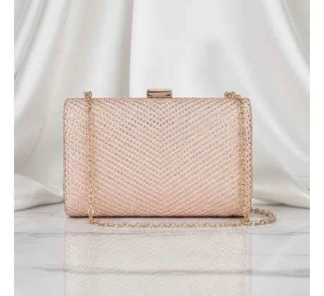 Spoločenská kabelka clutch s kamienkami nude