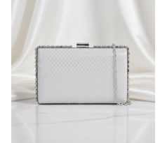 Spoločenská kabelka clutch strieborná 12