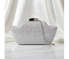 Spoločenská kabelka clutch strieborná 10