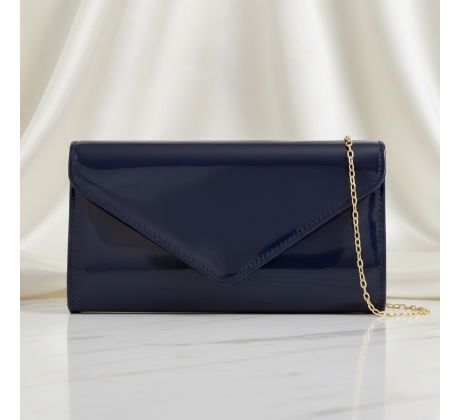 Spoločenská kabelka lesklá modrá 1