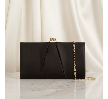 Spoločenská kabelka saténová čierna 2