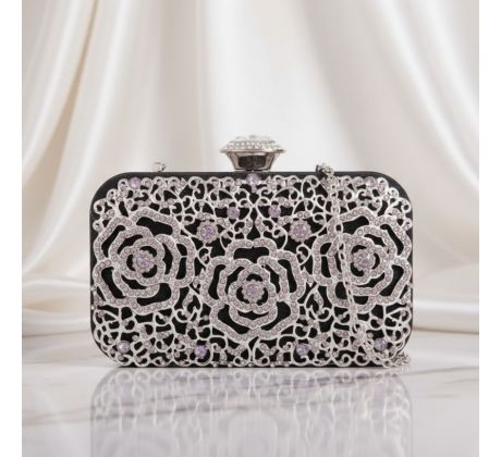 Spoločenská kabelka clutch čierna 10