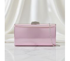 Spoločenská kabelka clutch lesklá ružová
