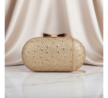 Spoločenská kabelka clutch zlatá 7