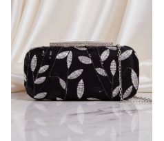 Spoločenská kabelka clutch zdobená čierna 2