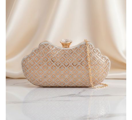 Spoločenská kabelka clutch zlatá 5