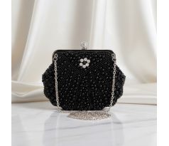 Spoločenská kabelka čierna s perličkami 1