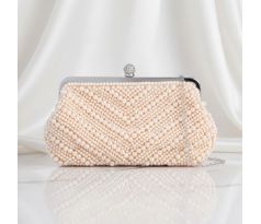 Spoločenská kabelka šampaň s perličkami vhodná aj pre nevestu 1