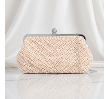 Spoločenská kabelka šampaň s perličkami vhodná aj pre nevestu 1