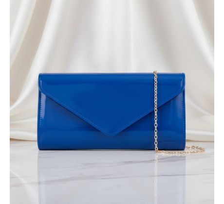 Spoločenská kabelka lesklá kráľovská modrá 1