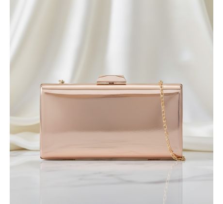 Spoločenská kabelka clutch lesklá šampaň 1