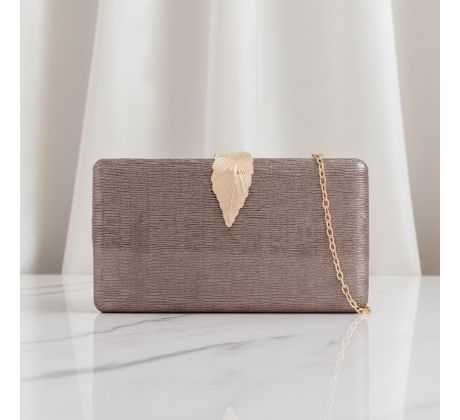 Spoločenská kabelka clutch bronzová 4