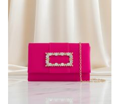 Spoločenská kabelka so sponou fuchsiová