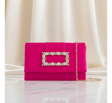 Spoločenská kabelka so sponou fuchsiová