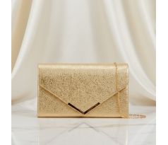 Spoločenská kabelka so zlatými doplnkami zlatá