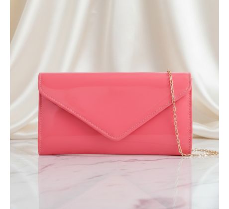 Spoločenská kabelka lesklá koralová