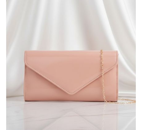 Spoločenská kabelka lesklá nude 1