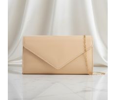 Spoločenská kabelka lesklá krémová