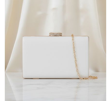 Spoločenská kabelka clutch biela 1