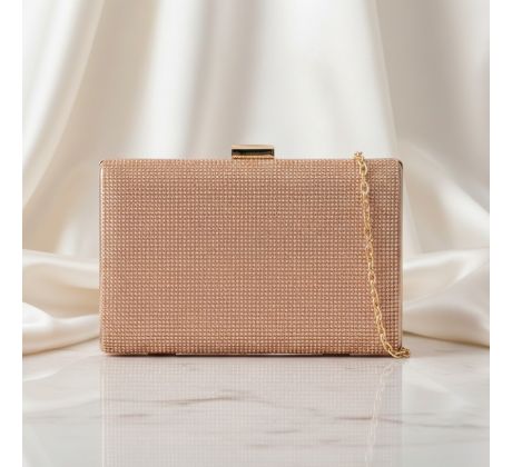 Spoločenská kabelka s kamienkami šampaň 1