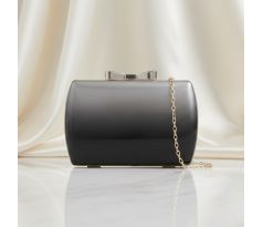 Spoločenská kabelka clutch s mašličkou strieborná