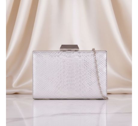 Spoločenská kabelka clutch strieborná