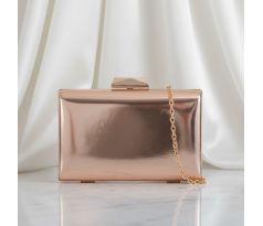 Spoločenská kabelka clutch lesklá šampaň